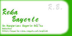 reka bayerle business card